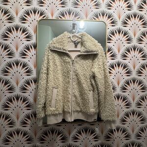 Eddie Bauer Cream Sherpa Fleece Jacket